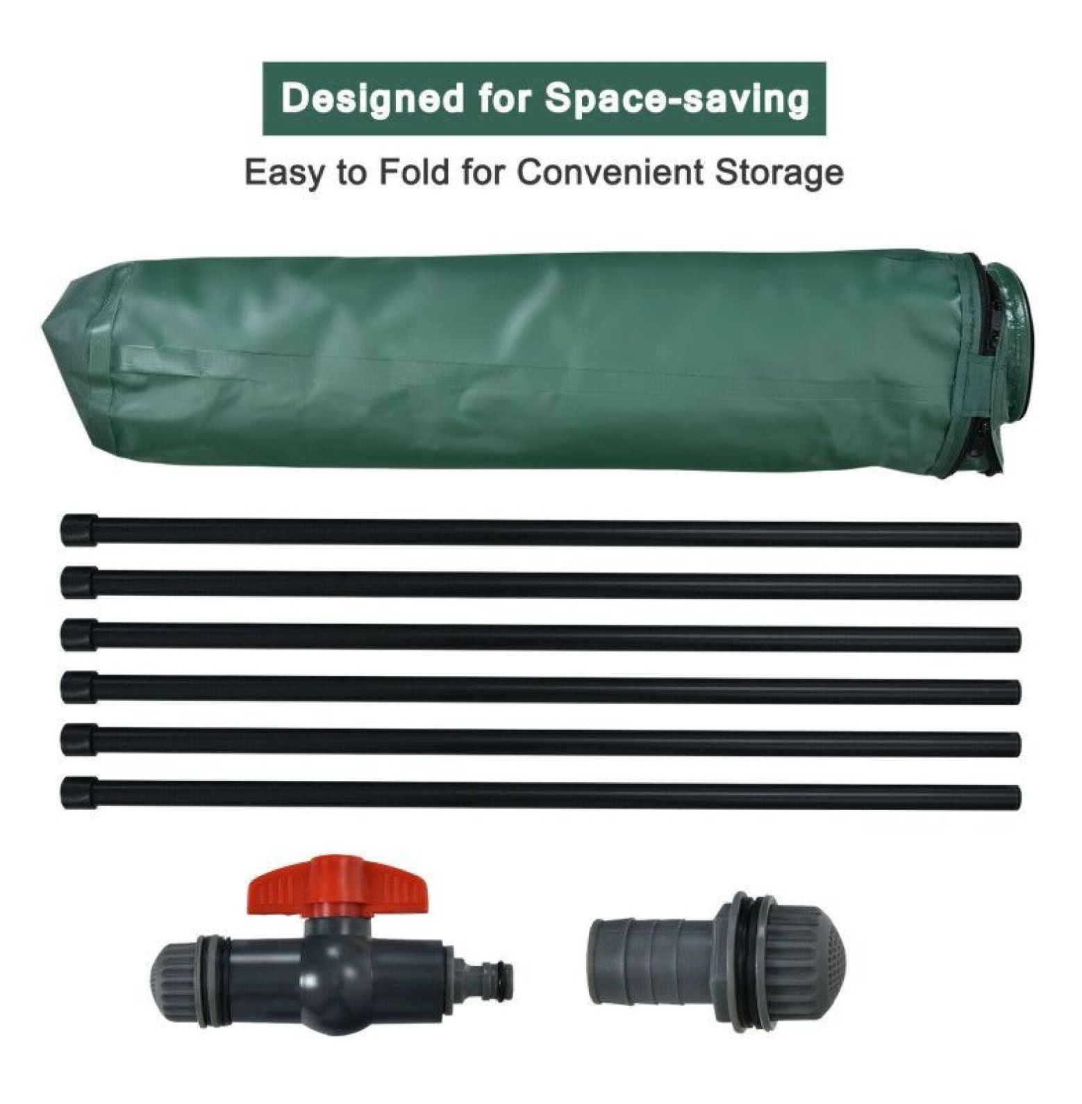 53 Gallon Rain Barrel, Portable Collapsible Water Collector for Garden & Lawn - PVC Frame, Green - Water Conservation Equipment
