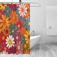thumbnail image 2 of Bathroom Partition Shower Curtain 72x72in Bathroom Special Waterproof Mildew Resistant High Temperature With 12 Iron Hooks Colorful Floral Pattern Groovy Flowers (2), 2 of 7