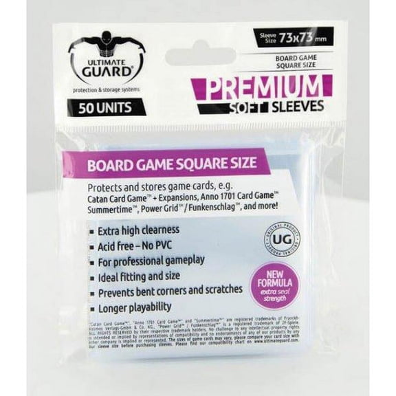 Square Size Board Game Sleeves - Premium (50) New