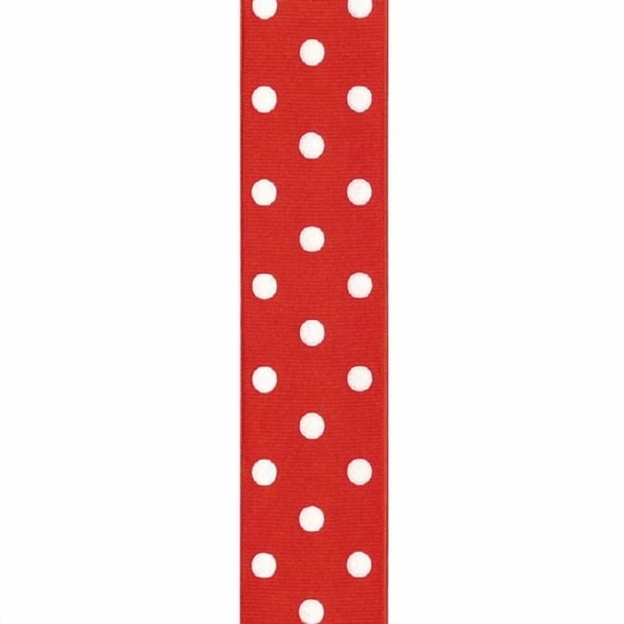 Offray 39mm Polka Dot Grosgrain Ribbon, Polka Dot