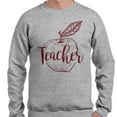thumbnail image 2 of Teacher Apple Sweatshirt Unisex Medium Grey, 2 of 5