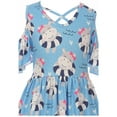 thumbnail image 4 of Little Girls' Lovely Cold Shoulder Happy Hippo Birthday Party Flower Girl Dress Blue 4 M (P201430P), 4 of 4