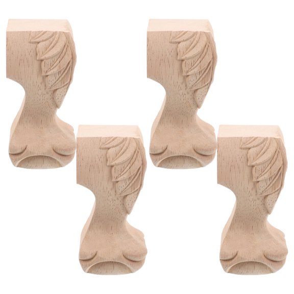 WHAMVOX 4Pcs Replacement Coffee Table Leg Wooden Furniture Feet Beige Easy Installation