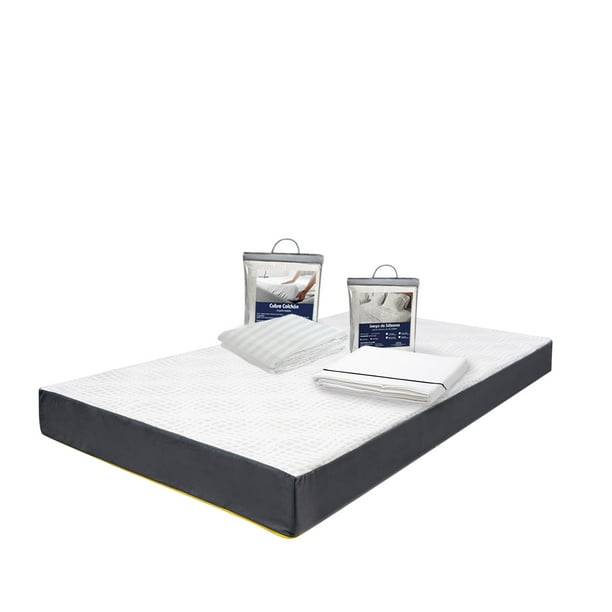 Colchón Individual en Caja 15cm + Sábanas + Protector