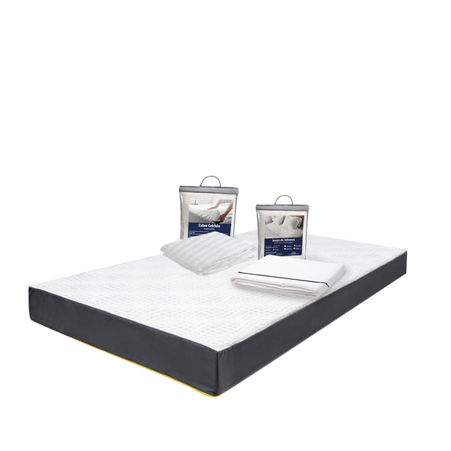 Colchón Individual en Caja 15cm + Sábanas + Protector