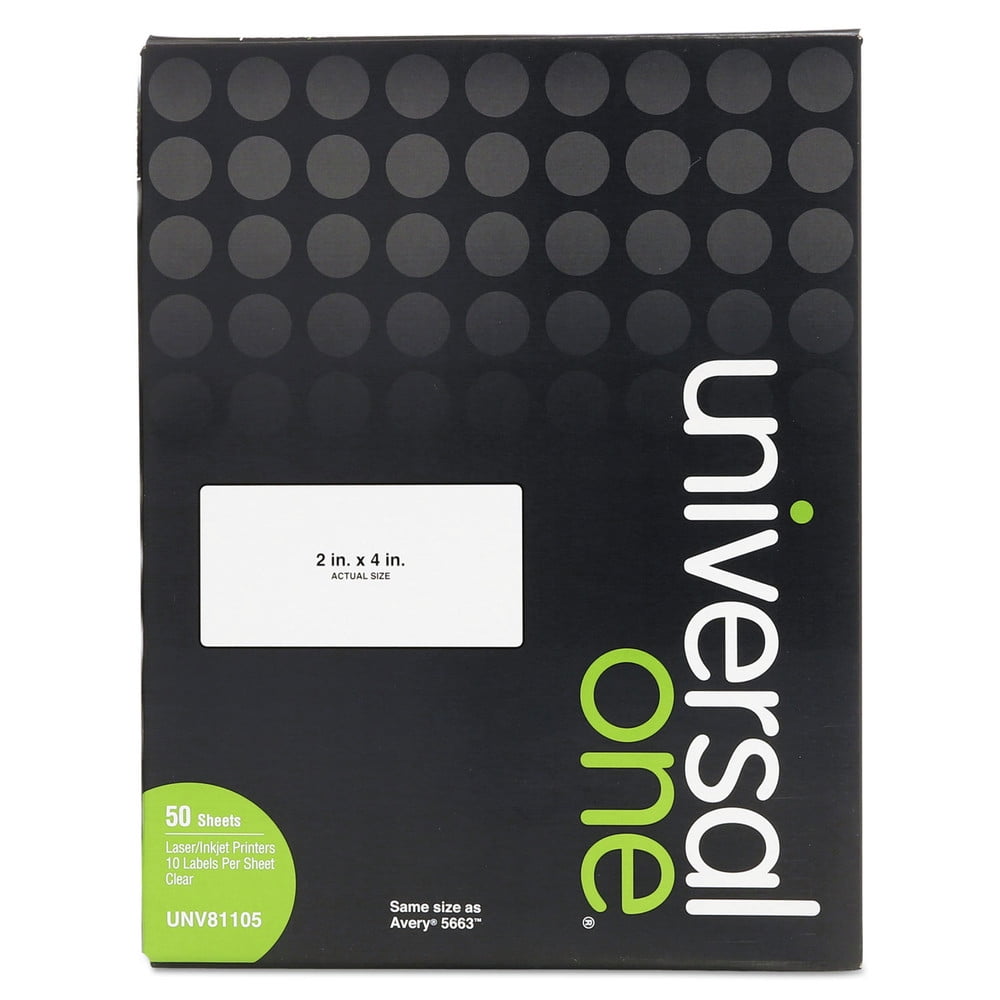 2 in. x 4 in., Inkjet/Laser Printers, Deluxe Clear Labels - Clear (500/Box)