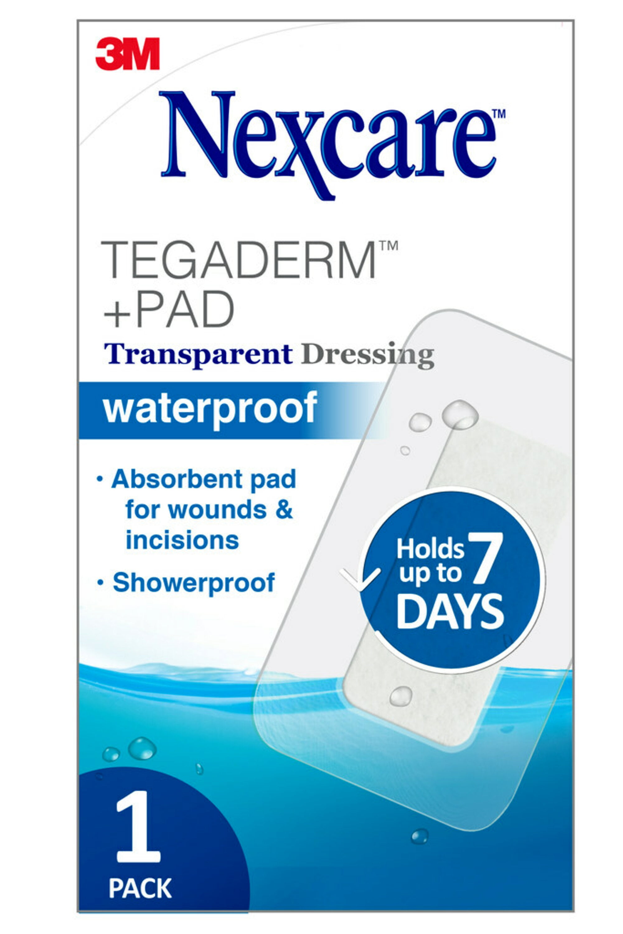 Nexcare Tegaderm + Pad Transparent Dressing, 3 1/2 in x 6 in