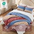 thumbnail image 3 of Regency Heights Boho Floral 2 Piece Quilt Set, Lightweight Reversible Patchwork Quilt Bedding Set with Pillowcases, Soft Breathable Bedspread for All Season, Red, Twin, 3 of 7
