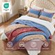 thumbnail image 3 of Regency Heights Juego de Edredón de 3 Piezas, Colcha Ligera Reversible con Fundas de Almohada, Juego de Ropa de Cama Boho Floral Suave para Todas las Estaciones, Rojo, King, 3 of 7