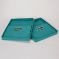 thumbnail image 5 of Household Essentials Storage Boxes with Lids, 2 Piece Set with Durable Grommet Handles, PP Non-Woven Fabric with Strong Chipboard Siding, Foldable and Stackable, Easily Accessible, Versatile, Aqua, 5 of 6