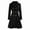 black, variant on Women's Autumn Winter British Style Double-Breasted Lapel A-Line PeaTrench Coat