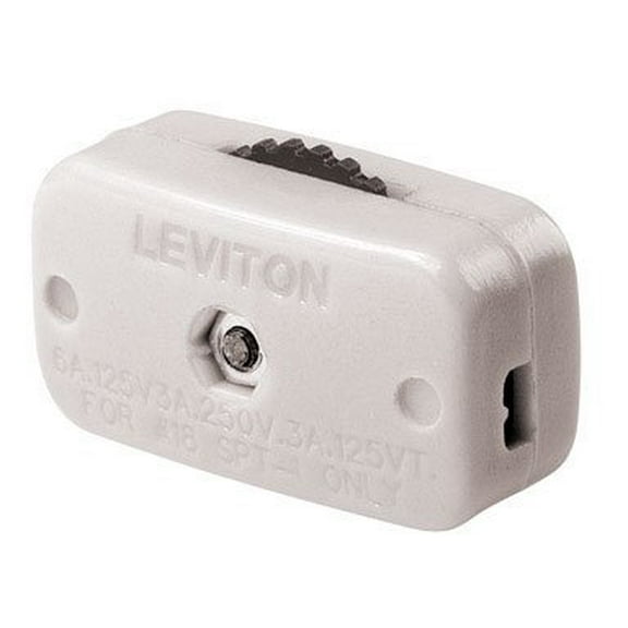 Leviton C24-00423-3KW White Miniature Cord Switch