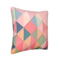 thumbnail image 2 of ZNDUO Square Home Decorative Throw Pillows, Corduroy Pink Triangle Plaid Pattern Couch Pillows, Throw Pillows for Bed, 16"x16", 2 of 8