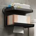 thumbnail image 5 of Rustproof ABS Toilet Paper Holder with Phone Shelf, Freestanding Bathroom Organizer, 21x13x11cm, Easy Install, Strong Load-Bearing Capacity, Modern Design, White, 5 of 7