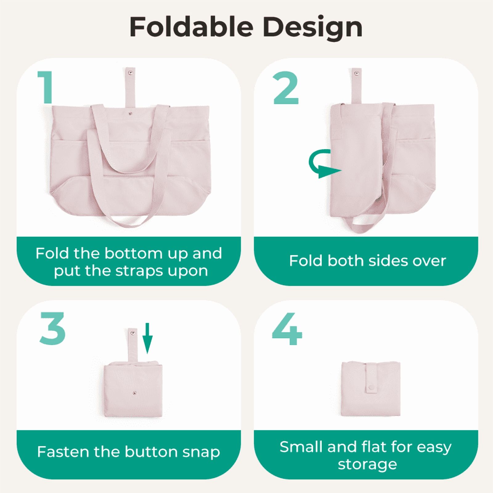 Bagsmart Foldable Laptop Tote Bag for Women, Pink photo 6