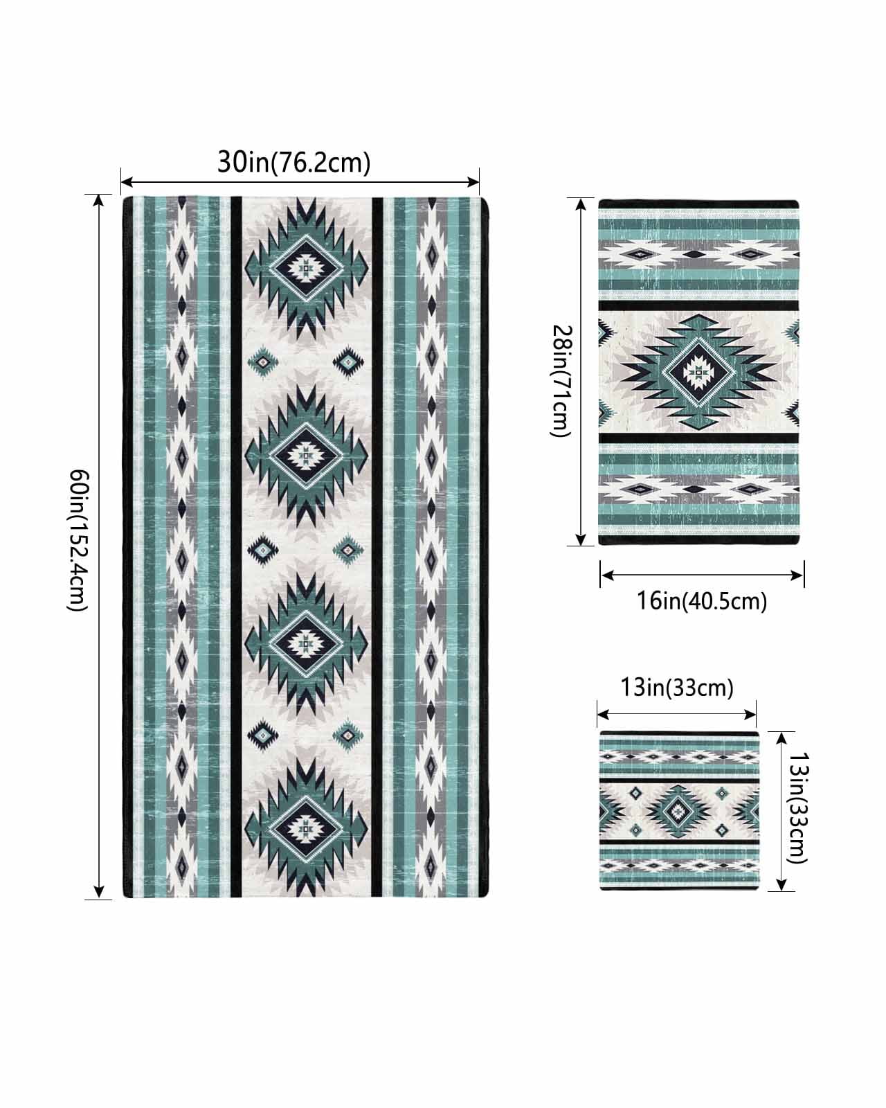 Turquoise Boho Bath Towels for Bathroom Set,Luxury Microfiber Towels Gifts for Women,Beach Kitchen Hand Hair Face Towel and Dish Washcloth,Southwestern Ethnic Aztec Retro Geometric Towels+Set