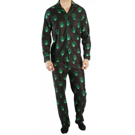 The Hulk All Over Print Polyester Unisex Adult Pajamas Set Size X-Large