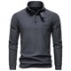thumbnail image 2 of pstuiky camisas de hombre de manga larga, Cárdigan informal de manga larga con cuello alto y botones para hombre Tops casuales para hombres l, 2 of 9