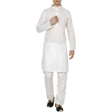 

Royal Kurta Men s Cotton Chikan Kurta Churidar Beige