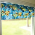 thumbnail image 3 of Cotton Window Valance Floral Print 58 Inch Wide Tropical Hawaiian Aqua, 3 of 5