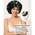 thumbnail image 2 of Double Layer Satin Hair Bonnet with Tie Band, Reversible Silk Sleep Cap, Soft Breathable Night Hair Wrap for Curly Natural Hair Daily Hair Care, 2 of 8