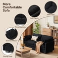 thumbnail image 5 of 71" Loveseat Sofa, 25.2" Deep Seat Loveseat with Padded Arms, Curduroy Loveseat Small Couch for Living Room, Small Spaces, Dorms, Office, Black, 5 of 10