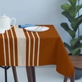 thumbnail image 4 of Burnt Orange Beige Striped Table Cloth Waterproof Tablecloths, Modern Farmhouse Retro Lines Tablecloth Dining Table Cover for Kitchen Party Tabletop Outdoor, Rectangle Tablecloth 54x108 Inch, 4 of 9
