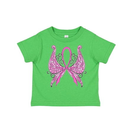 

Inktastic Breast Cancer Awareness with Butterfly Ribbon Words Gift Toddler Boy or Toddler Girl T-Shirt