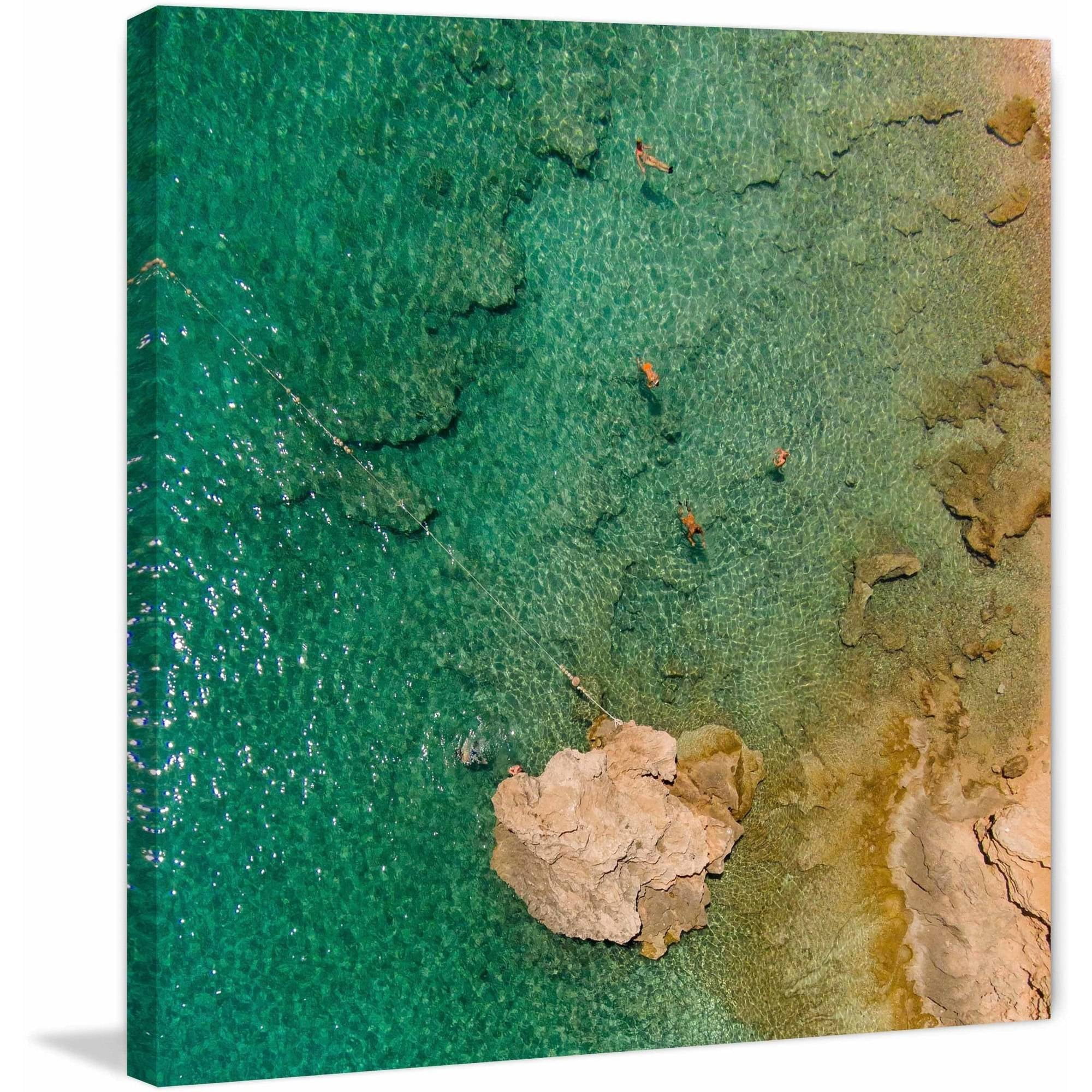 Marmont Hill "Green Waves" by Karolis Janulis Painting Print on Wrapped Canvas