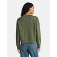thumbnail image 3 of Time and Tru Women’s Ribbed Panel Sweatshirt with Long Sleeves, Sizes XS-XXXL, 3 of 5