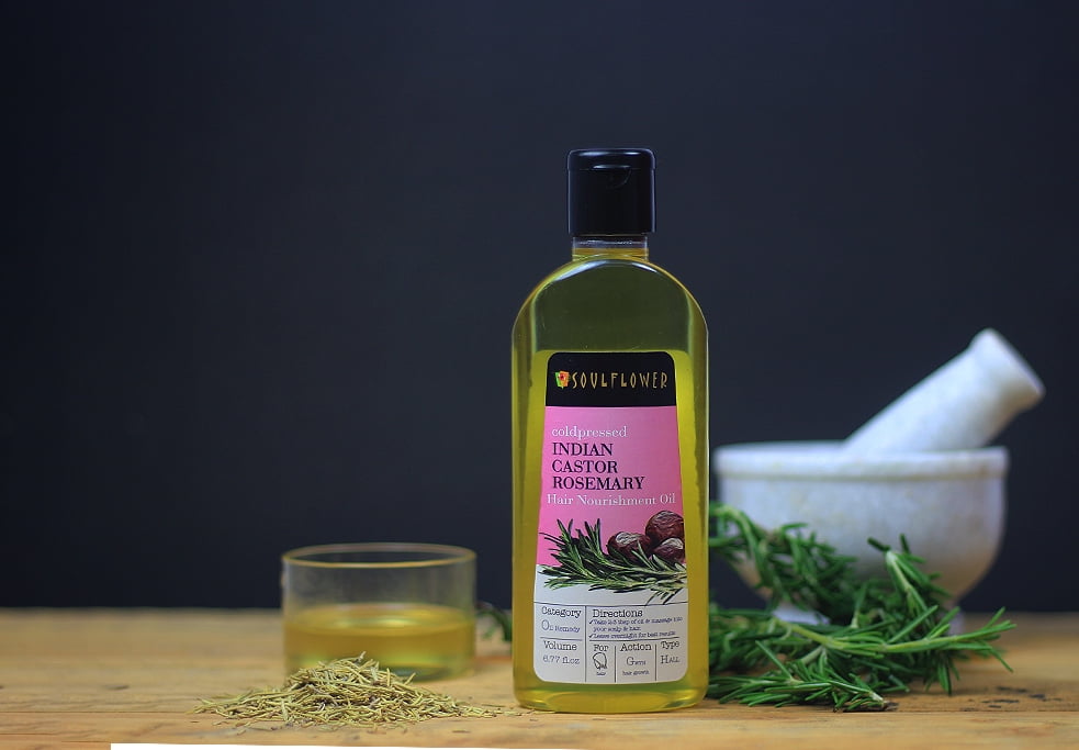 Soulflower Cold Pressed 100 Pure Castor & Rosemary Hair Nourishment