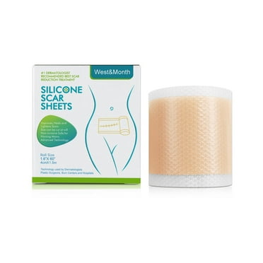 Silicone Scar Tape, Silicone Scar Sheets, silicone scar strips, Reusable Scar Removal Strips for Surgical scars, Keloid, C-Section, Burn, Acne et