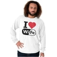 thumbnail image 3 of Love Wife Wi-Fi Funny Husband Married Men's Long Sleeve Tee T Shirt Brisco Brands S, 3 of 5
