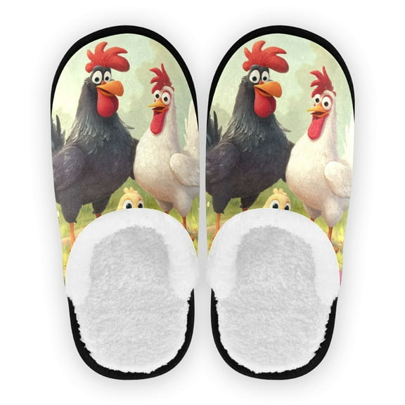 Iauyy Women's Men's Slippers, Non-Slip Travel Unisex Cotton Flannel House Shoes or Spa Slippers ,Their Chicks