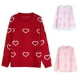 thumbnail image 1 of Yuyuzo Sweaters for Women Valentines Day Crewneck Long Sleeve Shirts Loose Casual Comfy Knit Pullover Tops, 1 of 6