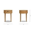 thumbnail image 3 of Cabana 18" Round Cane Rattan Storage Side Table Natural Brown Oak Wood, 3 of 12