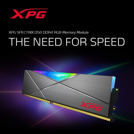 ADATA - XPG SPECTRIX AX4U320016G16A-DT50 D50 32GB 2x 16GB 3.2GHz CL16 RGB Desktop Memory - Gray