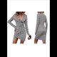 thumbnail image 3 of Vestido Informal de Verano y Otoño para Mujer, con Mangas Largas, Estampado Floral, Cuello en V, Cintura Alta, Volantes, Corte A, Suelto y Escalonado. y Negro XL, 3 of 7