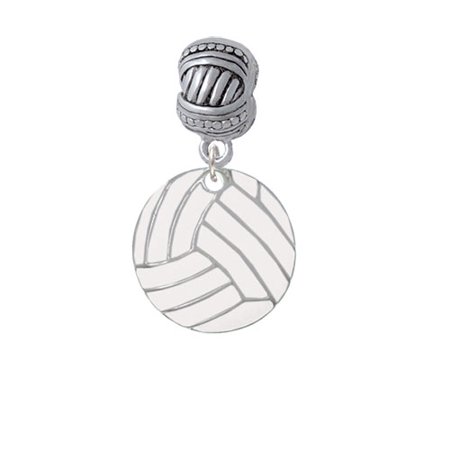 3/4'' Enamel Volleyball - Large Rope with Cross Beads Charm Bead