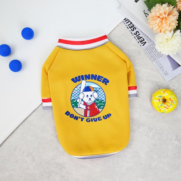 Yidarton 2022 New Baseball Bear Vests Fall/winter Dog Clothing Dou Teddy Pet Clothing Warm Supplies yellow