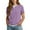 Purple, variant on Kelon Tops for Women Short Sleeve Shirts Crew Neck Business Dressy Spring Summer Fashion Outfits Trendy Clothes, S