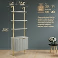ARKANTOS Ladder Bookshelf 5 Tier Adjustable Shelf Fluted Wall
