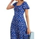 thumbnail image 4 of VISgogo Vestido de manga corta para mujer con estampado floral, correa de cuello cuadrado, versión dividida, ropa de verano VISgogo  moda, 4 of 5