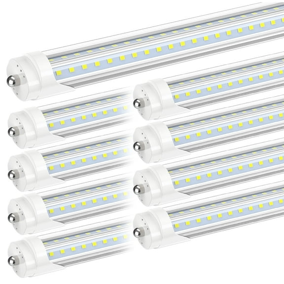 T8 8ft LED Tube Light Bulbs, Single Pin Fa8 Base, V Shape 72W 5000K,8-Pack
