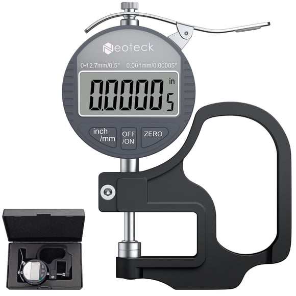 Medidor de espesor Neoteck Digital Pantalla LCD de 12,7 mm/0,5 pulgadas