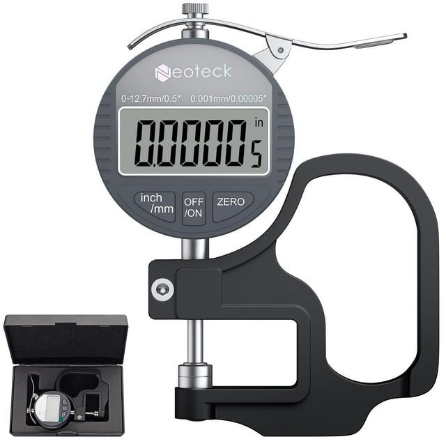 Medidor de espesor Neoteck Digital Pantalla LCD de 12,7 mm/0,5 pulgadas