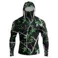 thumbnail image 2 of Sun Hoodies for Men Raglan Colorblock Camo Sunshirts with Mask, Quick Dry UPF 50+ Lightweight Uv Protection Long Sleeve Fishing Shirt Green Xxl, 2 of 5