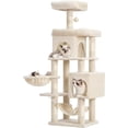 thumbnail image 1 of Cat Tree with Large Platform MultiLevel Cat Tower with Caves Cat Condo with Sisal Scratching Posts Top Perch and Hammock for Indoor Cats Basket Smoky HCTG, 1 of 9