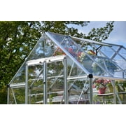 Palram - Canopia Snap & Grow 8 x 8 Polycarbonate/Aluminum Walk-In Greenhouse – Silver - with Roof Vent