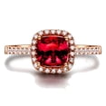 thumbnail image 2 of 1 Carat Ruby and Diamond Antique Engagement Ring in Rose Gold, 2 of 4